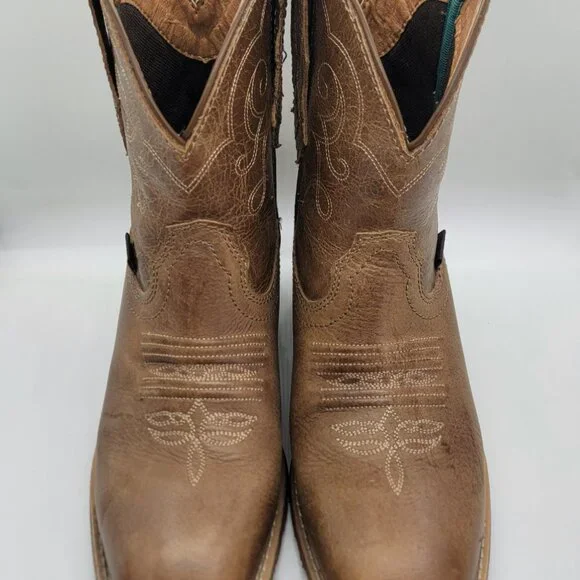 Justin Gypsy Chellie Western Booties Women 7.5B Tan Leather Square Ankle GY9510 - Picture 8 of 16